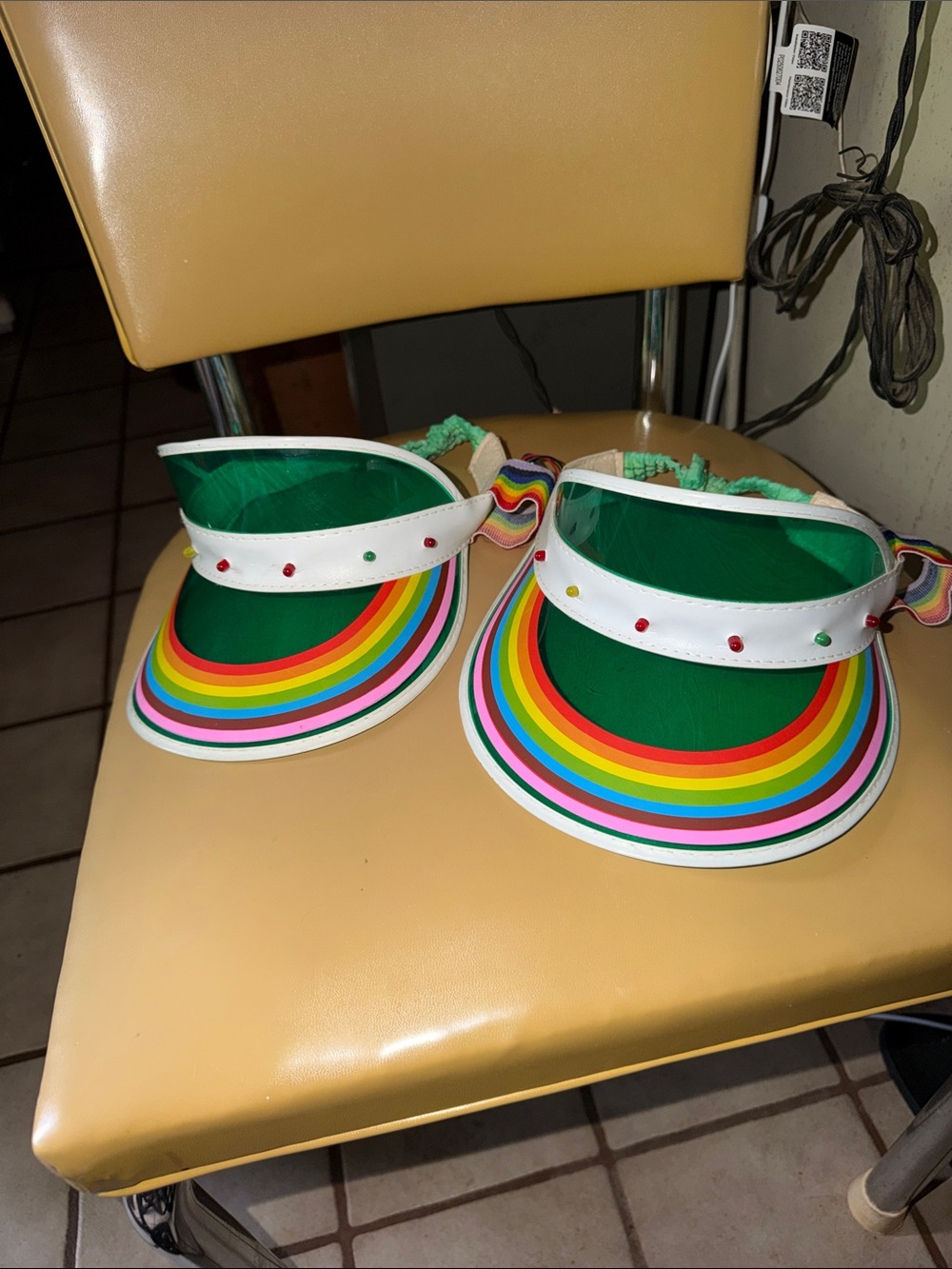 Vintage Rainbow Visor Light Up Hat Taiwan ROC